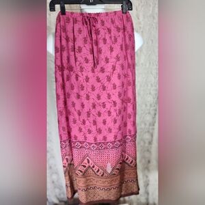 AGB Pink and Brown Maxi Skirt   Size L NWOT